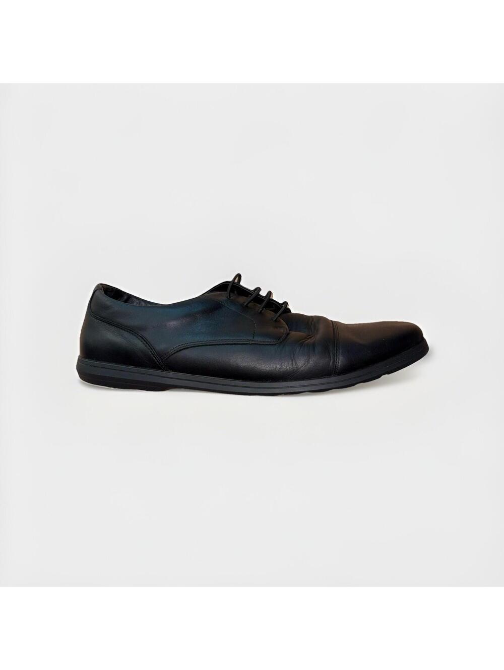 Birchbury Bramfords Black Leather Minimalist Sneakers Mens Size 11.5